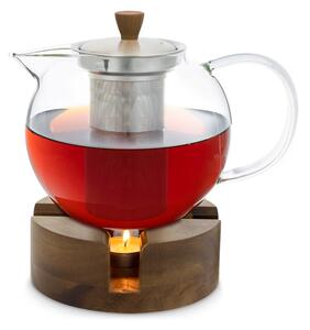 Klarstein Sencha, formatervezett teafőző kancsó, Oolong fa melegítővel, 1,3 l, behelyezhető szűrő