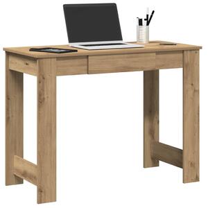 Kézműves tölgy színű szerelt fa íróasztal 100x45x75 cm