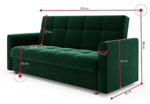 LENTIL ágyazható kárpitozott kanapé, 215x88x85, itaka 39