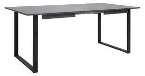 Asztal Boston 422, Fekete, Szürke, 76x90x160cm, Hosszabbíthatóság, Laminált forgácslap, Fém