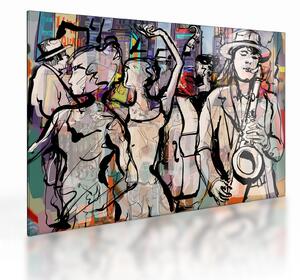 Kép - Jazz éjszaka (üvegen) (70x50 cm)