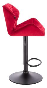 HR111W Vörös modern velúr szék fekete lábbal