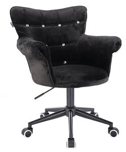 HR804CK Fekete modern velúr szék fekete lábbal