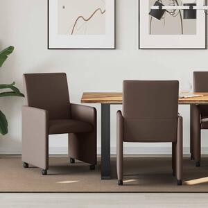 Kerekes Étkező Székek 2 pcs Barna 57 x 66 x 94 cm Műbőr