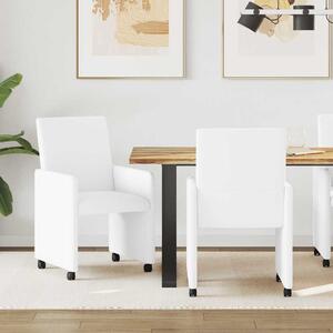 Kerekes Étkező Székek 2 pcs Fehér 57 x 66 x 94 cm Műbőr