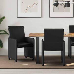 Kerekes Étkező Székek 2 pcs Fekete 57 x 66 x 94 cm Műbőr