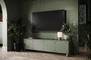 Sonatia II négyajtós TV szekrény - 200 cm - gömb lábakon - oliva színű