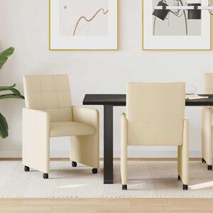 Kerekes Étkező Székek 2 pcs Krém 58 x 65 x 94 cm szövet