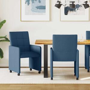 Kerekes Étkező Székek 2 pcs Kék 58 x 65 x 94 cm szövet