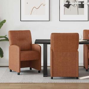Kerekes Étkező Székek 2 pcs Barna 57 x 67 x 95 cm Műbőr