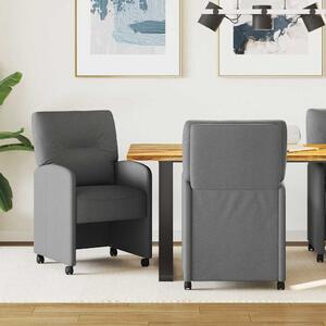 Kerekes Étkező Székek 2 pcs Sötétszürke 57 x 67 x 95 cm szövet