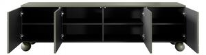 Sonatia II négyajtós TV szekrény - 200 cm - gömb lábakon - oliva színű