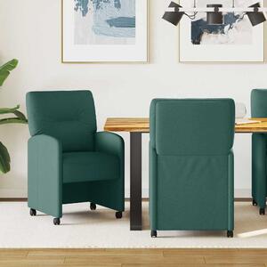Kerekes Étkező Székek 2 pcs Sötétzöld 57 x 67 x 95 cm szövet