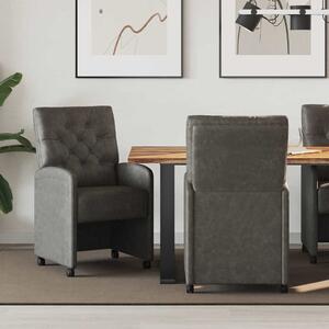 Kerekes Étkező Székek 2 pcs Fekete 58 x 67 x 97 cm Műbőr