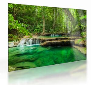 Kép - Erawan vízesés Kanchanaburiban, Thaiföldön (üvegen) (70x50 cm)