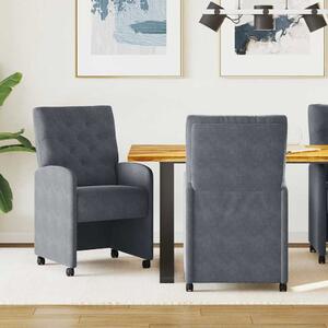 Kerekes Étkező Székek 2 pcs Sötétszürke 58 x 67 x 97 cm Bársony