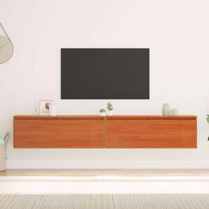 Fali Szekrények 2 pcs Viaszbarna 100 x 30 x 35 cm Tömör fenyőfa