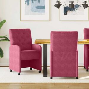 Kerekes Étkező Székek 2 pcs bordó 58 x 67 x 97 cm Bársony