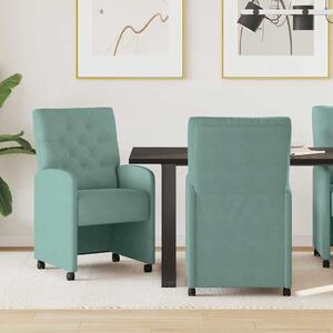 Kerekes Étkező Székek 2 pcs tengerzöld 58 x 67 x 97 cm Bársony