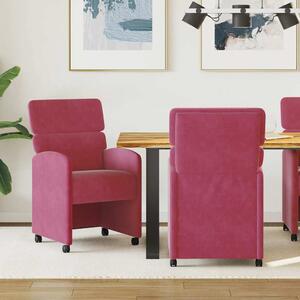 Kerekes Étkező Székek 2 pcs bordó 58 x 65 x 98 cm Bársony