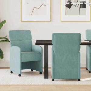 Kerekes Étkező Székek 2 pcs tengerzöld 58 x 65 x 98 cm Bársony