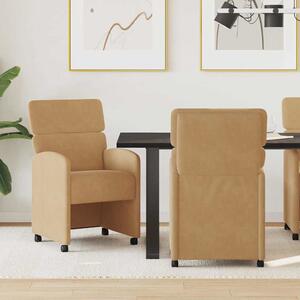 Kerekes Étkező Székek 2 pcs Barna 58 x 65 x 98 cm Bársony