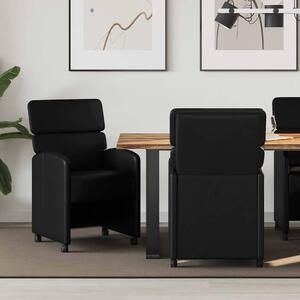 Kerekes Étkező Székek 2 pcs Fekete 58 x 65 x 98 cm Műbőr