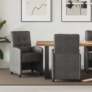 Kerekes Étkező Székek 2 pcs Fekete 58 x 67 x 97 cm Műbőr