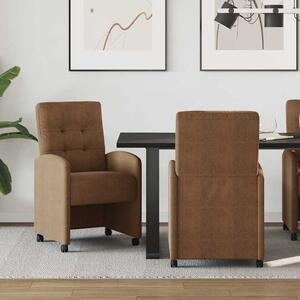 Kerekes Étkező Székek 2 pcs Barna 57 x 67 x 98 cm Műbőr velúr