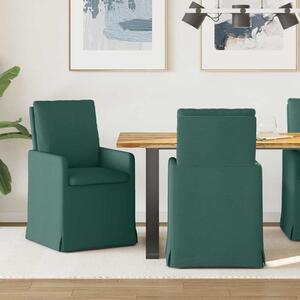 Étkező Székek 2 pcs Sötétzöld 57 x 67 x 98 cm szövet