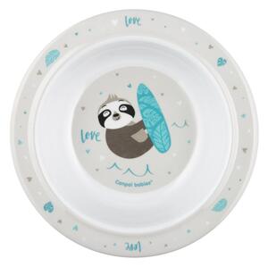 Canpol babies melamin tányér csúszásgátlóval - szürke lajhár