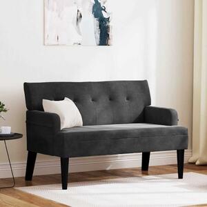 Chesterfield Pad Fekete 112 x 65,5 x 75 cm Bársony