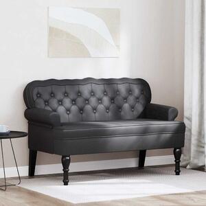 Chesterfield Pad Fekete 119.5 x 64.5 x 75 cm Műbőr