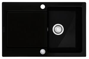 FRANKE MARIS 611-78 kerámia mosogató automata dugóemelő, szifonnal, fekete, beépíthető