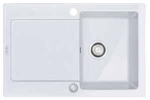 FRANKE MARIS 611-78 kerámia mosogató automata dugóemelő, szifonnal, fehér, beépíthető