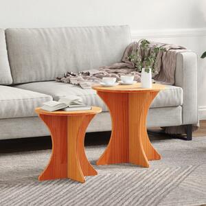 Dohányzóasztal 2 pcs Faggyú barna Tömör fenyőfa