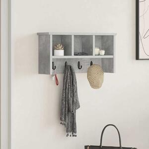 Fali Kabáthorog polcokkal Beton Szürke 50 x 16 x 26 cm Faanyag