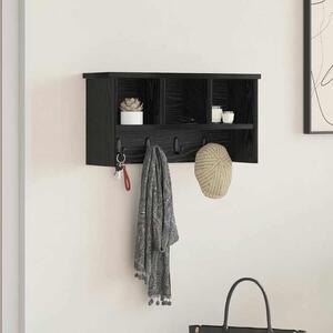 Fali Kabáthorog polcokkal Musta tammi 50 x 16 x 26 cm Faanyag