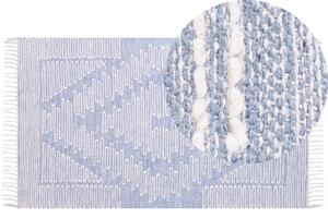 Kék és fehér pamutszőnyeg 80 x 150 cm ANSAR