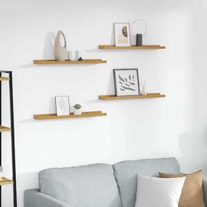Falpolc polcokkal tárolóval 4 pcs Bézs 60 x 9 x 3 cm Faanyag