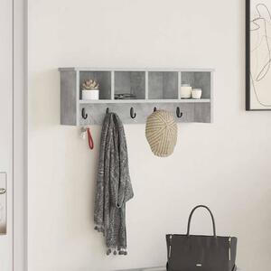 Fali Kabáthorog polcokkal Beton Szürke 75 x 16 x 26 cm Faanyag