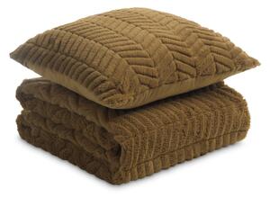 Dormeo Warm Hug Lux takaró- és párnaszett 130x190 cm aranybarna