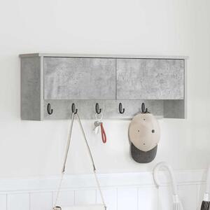 Fali Kabáthorog polcokkal Beton Szürke 80 x 20 x 30 cm Faanyag