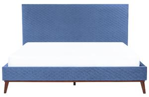 Kék bársony franciaágy 180 x 200 cm BAYONNE