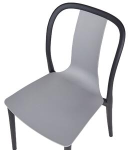 Szürke és fekete kerti szék nyolcdarabos szettben SPEZIA