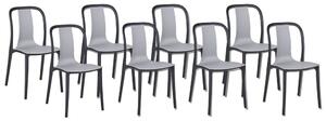 Szürke és fekete kerti szék nyolcdarabos szettben SPEZIA