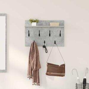 Fali Kabáthorog polcokkal Beton Szürke 60 x 40 x 12 cm Faanyag