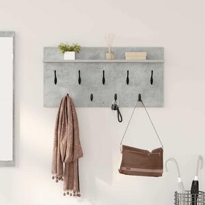 Fali Kabáthorog polcokkal Beton Szürke 80 x 40 x 12 cm Faanyag