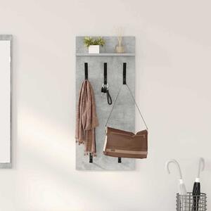 Fali Kabáthorog polcokkal Beton Szürke 40 x 10 x 90 cm Faanyag