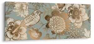 Arany virágok képe (120x50 cm)